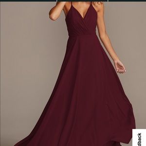 David’s Bridal Wine Colored Bridesmaid Dress